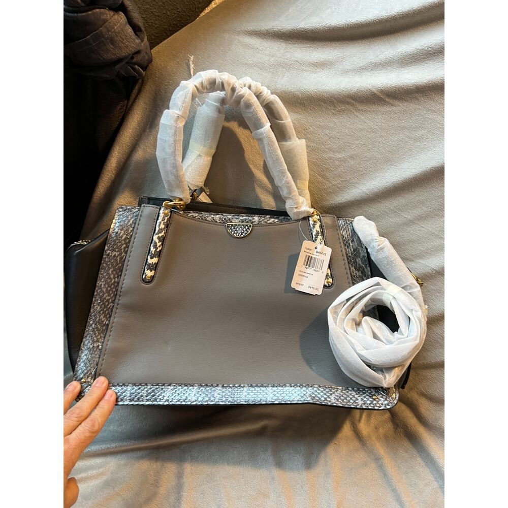 Coach Dreamer 36 In Colorblock W/Snakeskin Detail Heather Grey Multi #76459 NEW